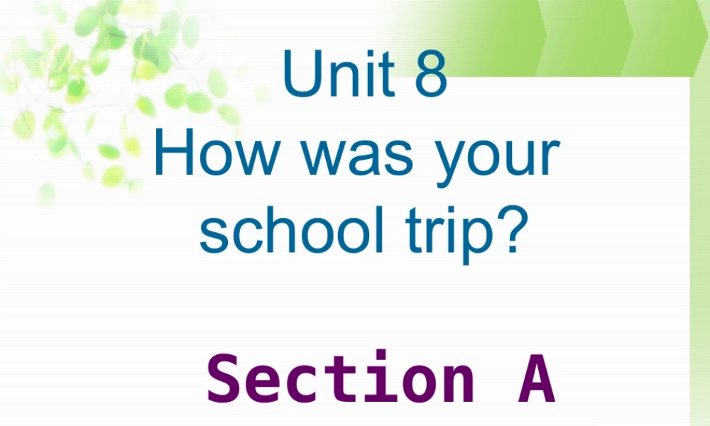 八年级英语上册第八单元A