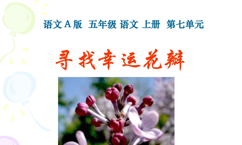 (语文A版)五年级语文上册课件_寻找幸运花瓣_1