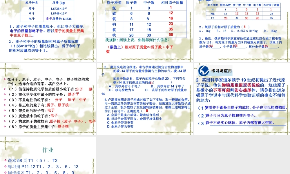 原子的结构第一课时