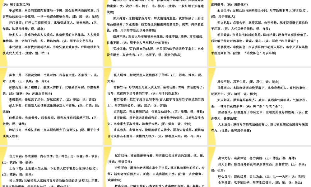 11—12年高三语文成语复习6 课件