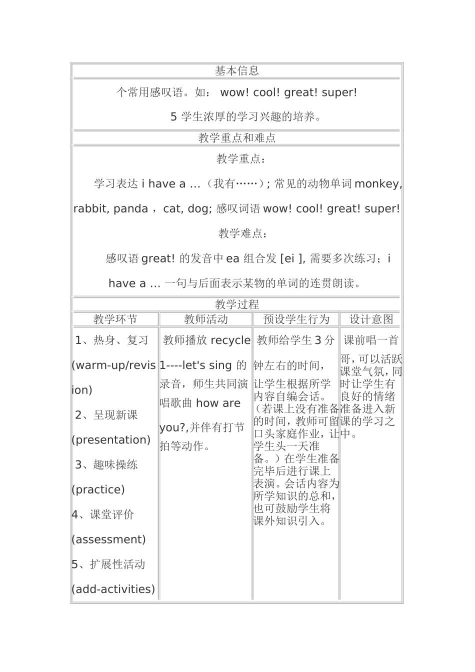 小学英语教学设计与反思_第2页