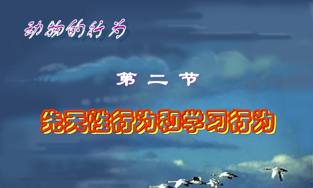 先天性行为和学习行为社会行为