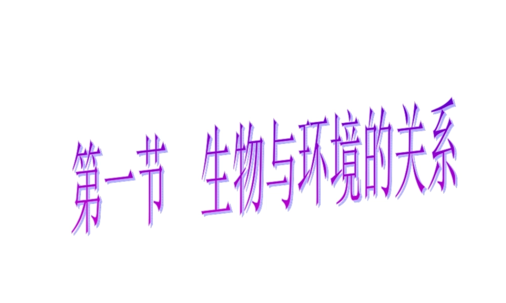 生物与环境的关系
