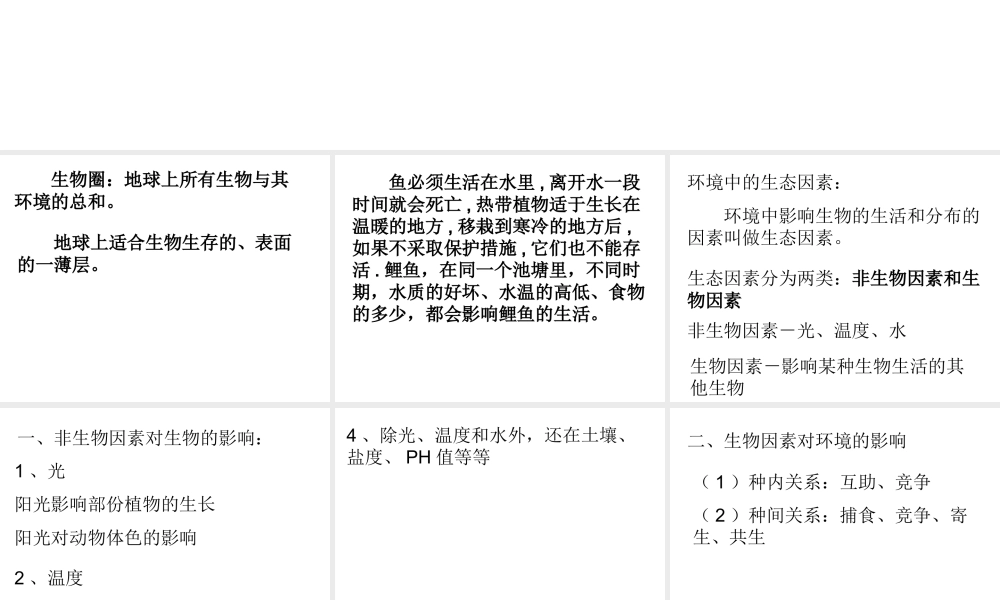 生物与环境的关系