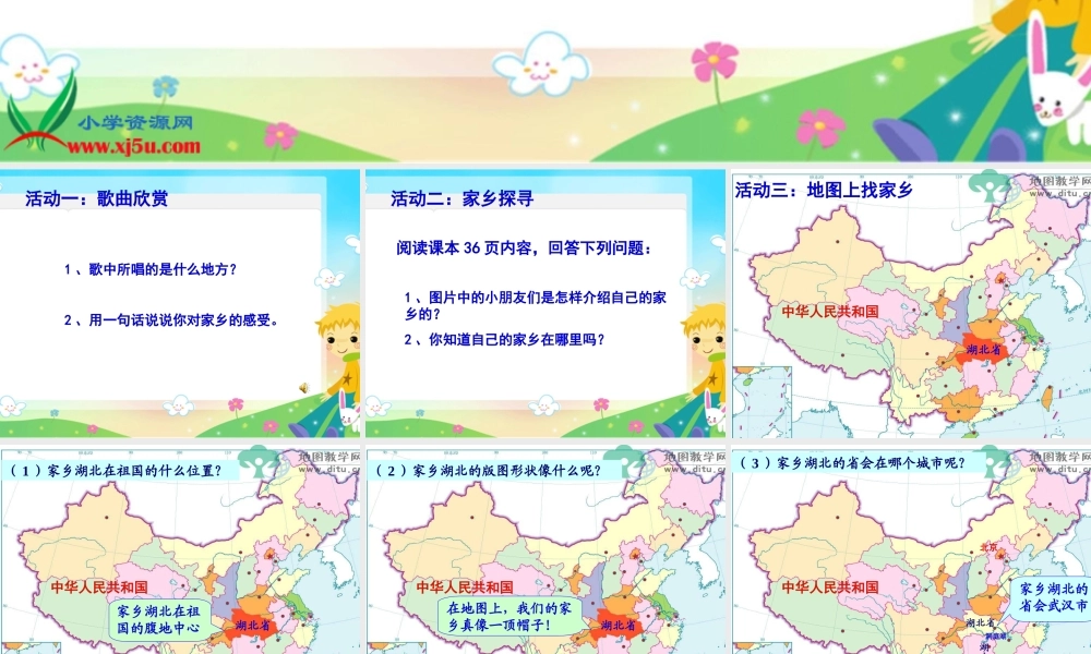 鄂教版品德与社会四年级上册《我的家乡在哪里》课件