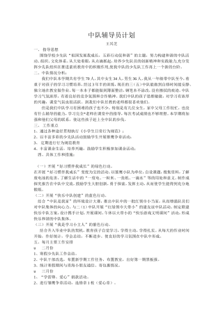 中队辅导员计划