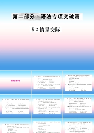中考英语总复习 第二部分 语法专项突破篇 1基础语法(十四)情景交际习题课件