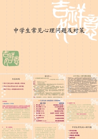 中学生常见心理问题与对策