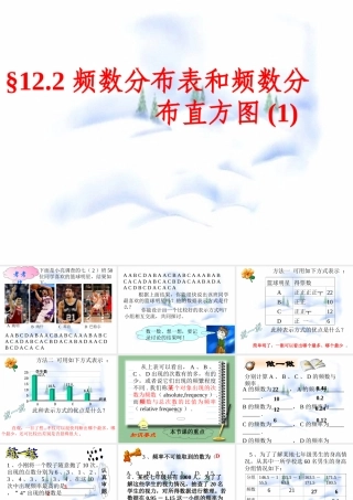 13.2 频数分布表和频数分布直方图(1) 七年级第十二章  数据在我们周围全套课件 苏科版
