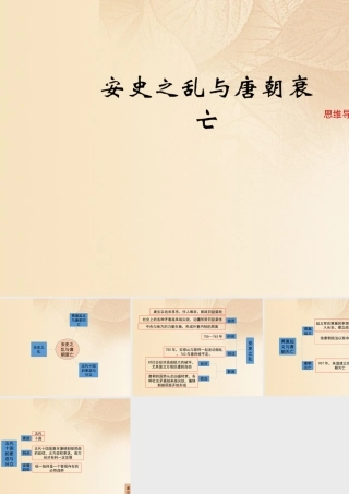 (秋季版)七年级历史下册 第一单元 隋唐时期：繁荣与开放的时代 第5课(安史之乱与唐朝衰亡)思维导图素材 新人教版 素材