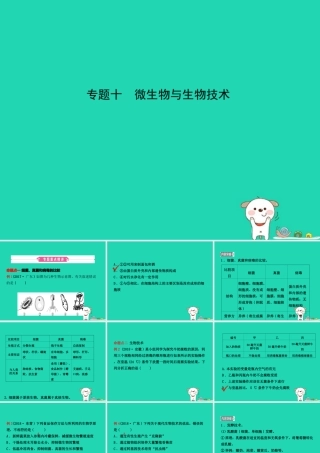 (江西专版)中考生物 第2部分 专题十 微生物与生物技术复习课件
