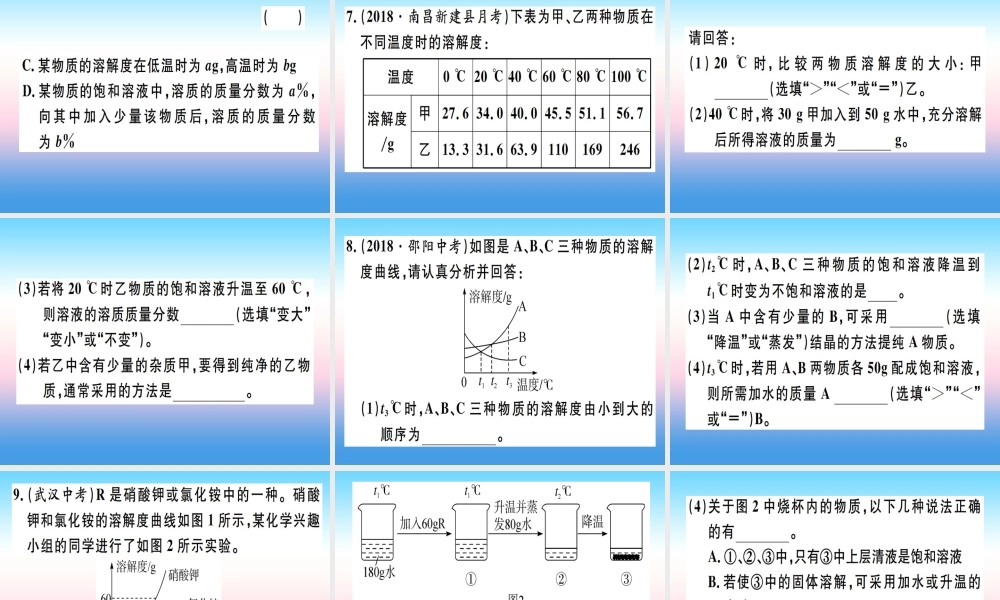 九年级化学下册 第九单元 溶液 第2课时 溶质质量分数的综合计算习题课件 (新版)新人教版 课件