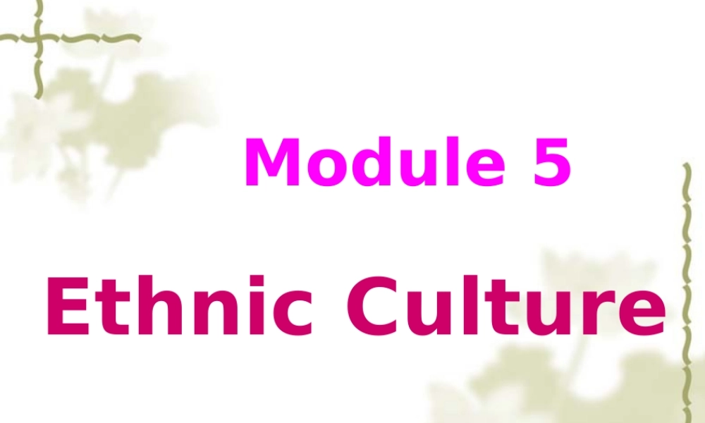Module 5 Ethnic Culture-introduciton and readingppt 新课标外研英语选修七全部课件二