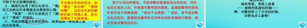 (通用)九年级语文上册 第一单元 名著导读(艾青诗选)作业课件 新人教版 课件