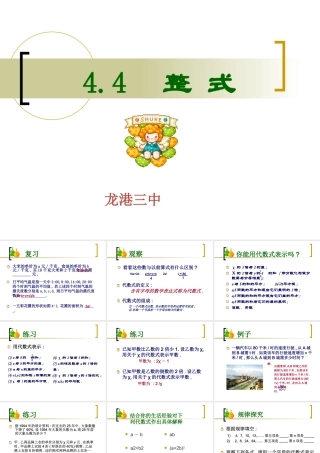 4.4  整 式 浙江省初一数学(上)全部课件整理 浙教版
