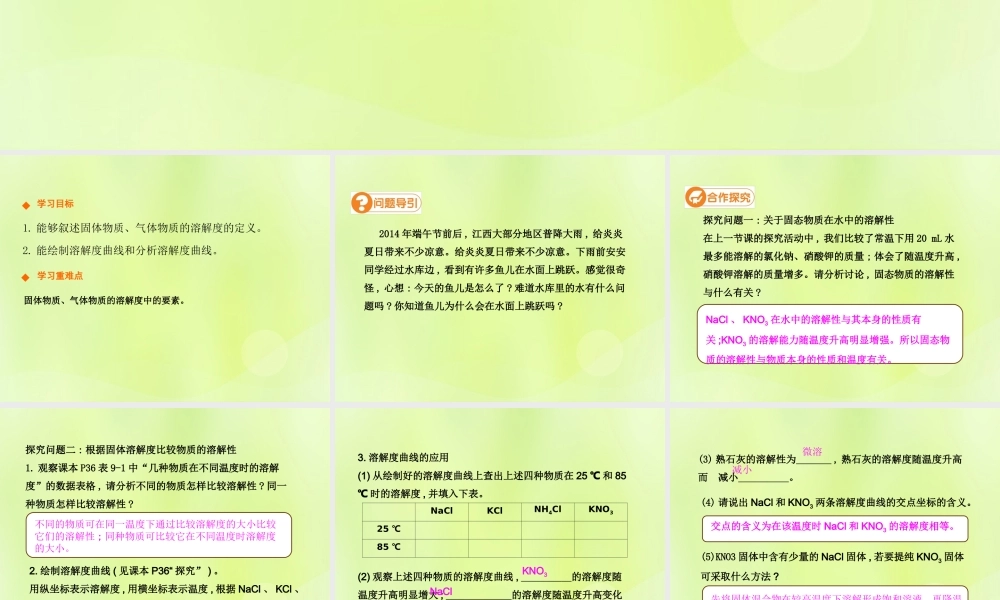 九年级化学下册 第九单元 溶液 课题2 溶解度(第2课时)高效课堂课件 (新版)新人教版 课件