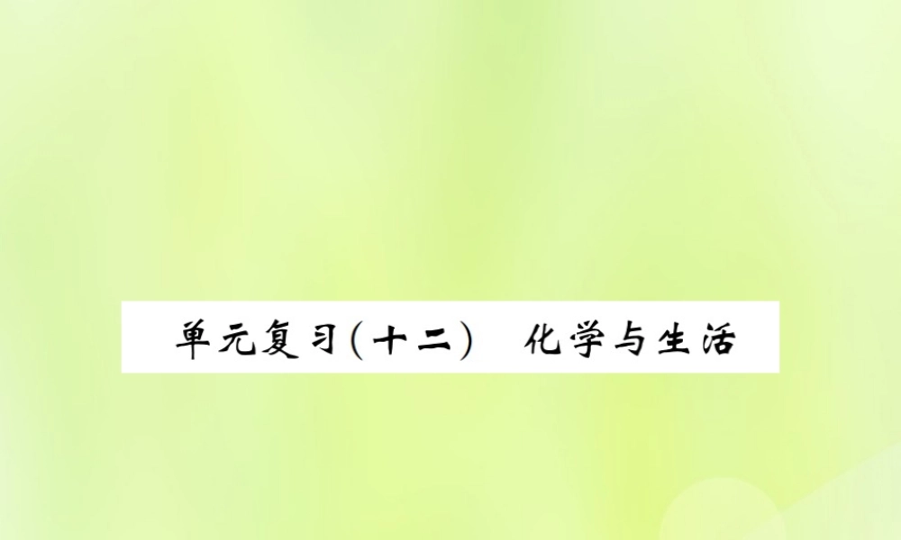 九年级化学下册 第十二单元 化学与生活单元复习(十二)化学与生活复习课件 (新版)新人教版 课件