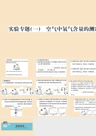 九年级化学上册 第二单元 我们周围的空气 实验专题(一)空气中氧气含量的测定作业课件 (新版)新人教版 课件