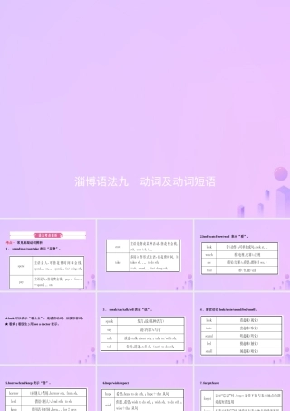 中考英语复习 语法九 动词及动词短语课件