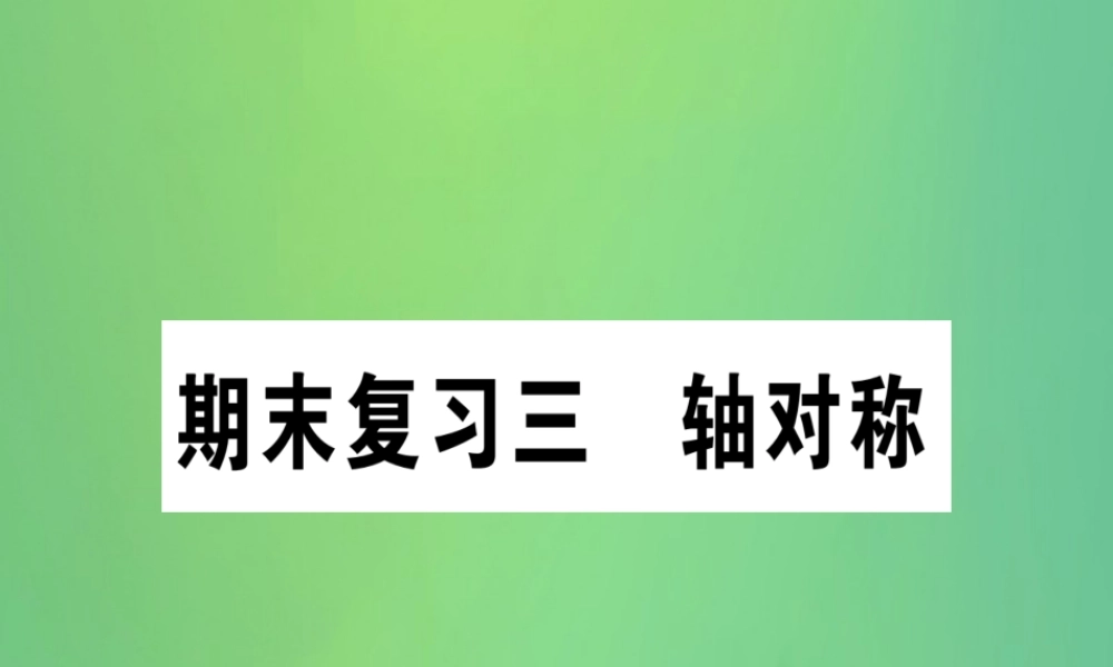 (江西专用)八年级数学上册 期末复习三 轴对称作业课件 (新版)新人教版 课件