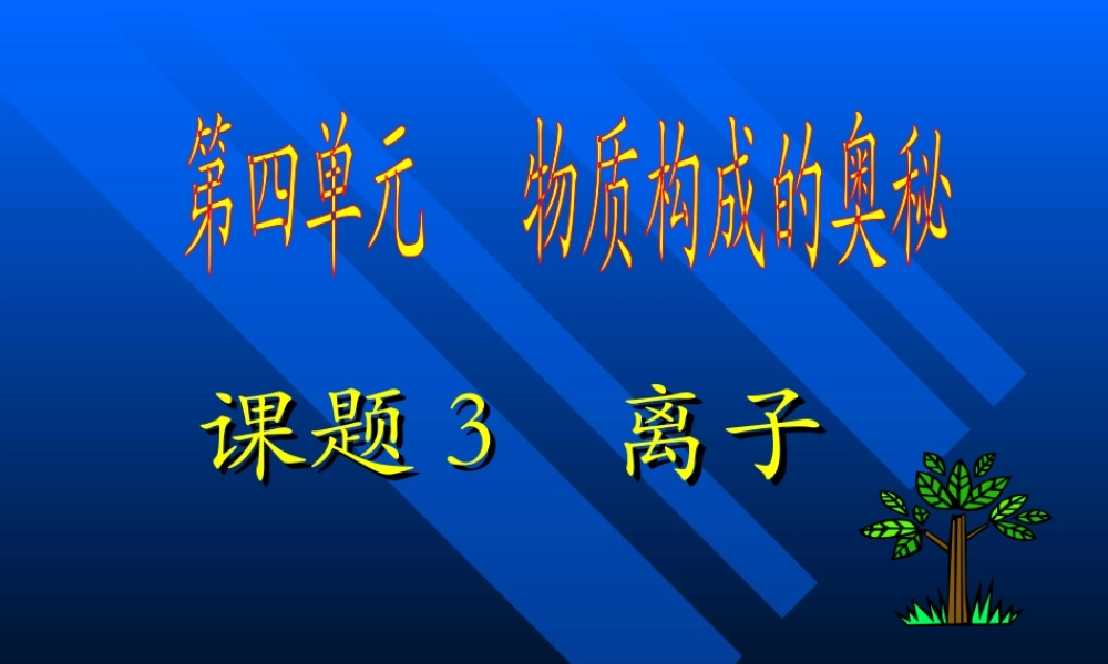 九年级化学离子课件一 新课标 人教版 课件