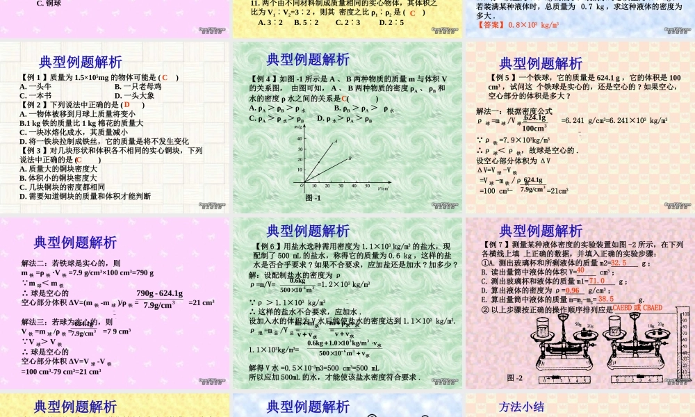 中考物理专题复习第一章 测量 声现象质量和密度三 新课标 人教版 试题