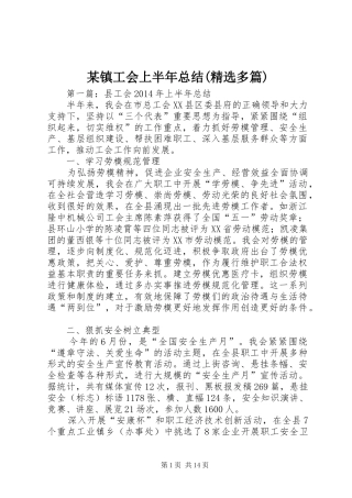 某镇工会上半年总结(精选多篇)