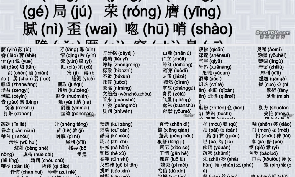中考语文大复习之字词课件 人教版 课件
