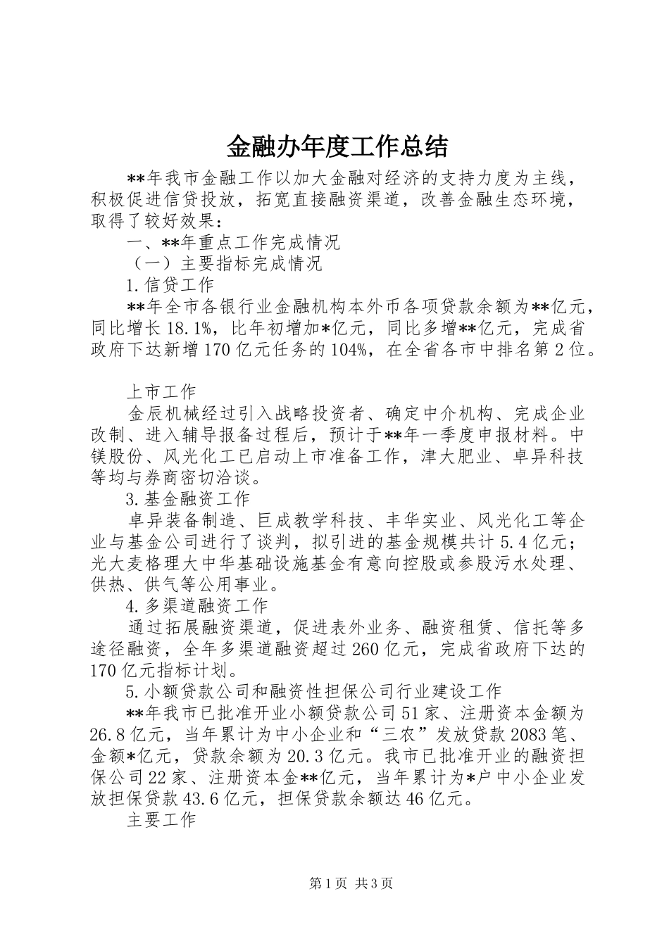 金融办年度工作总结_1_第1页