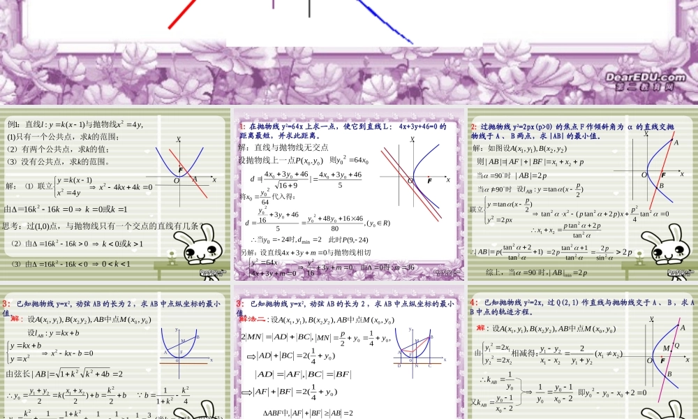 scg2zbsx05112401 高二数学双曲线  抛物线ppt课件集二 高二数学双曲线  抛物线ppt课件集二