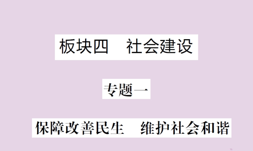 中考道德与法治总复习 板块四 社会建设课件