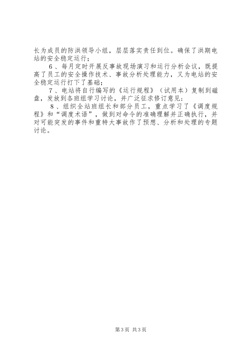 电站申报XX年度“安全生产先进集体”总结材料年终总结_第3页