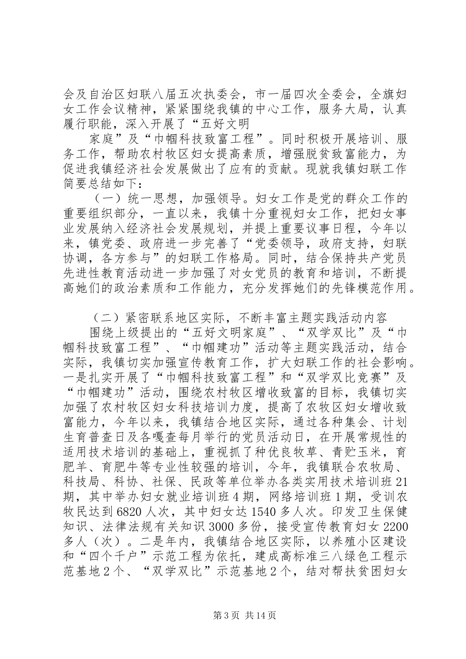 乡镇妇女工作总结_第3页