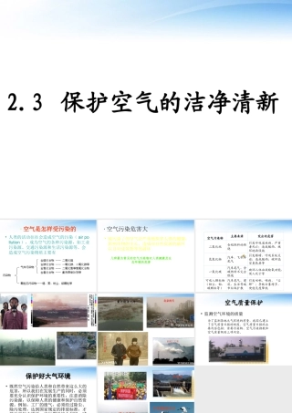 九年级化学上册(保护空气的洁净清新)课件1 粤教版 课件