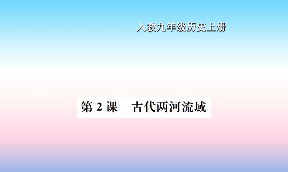 九年级历史上册 第1单元 古代亚非文明 第2课 古代两河流域作业课件 新人教版 课件