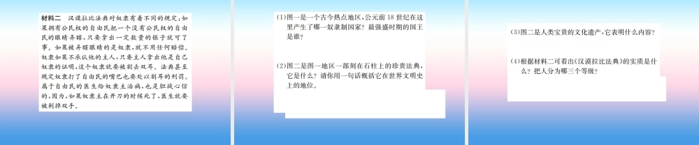 九年级历史上册 第1单元 古代亚非文明 第2课 古代两河流域作业课件 新人教版 课件