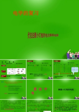 中考物理 伏安法测量灯泡的电阻和电功率总复习课件