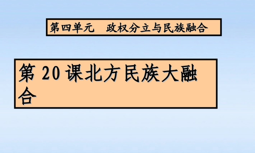 七年级历史上册 北方民族融合课件 人教新课标版 课件