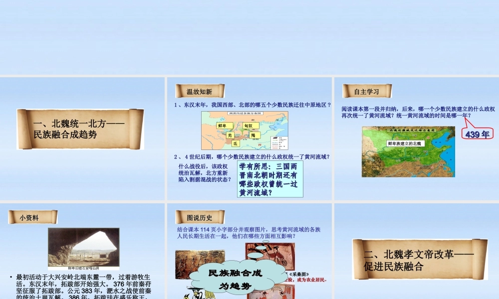 七年级历史上册 北方民族融合课件 人教新课标版 课件