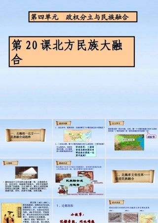 七年级历史上册 北方民族融合课件 人教新课标版 课件