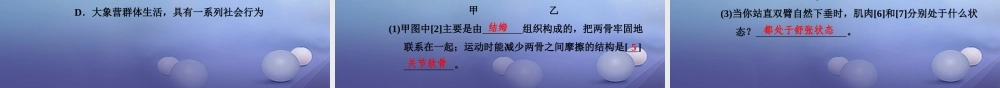 中考生物一轮复习 第五单元 第二、三章 动物的运动和行为以及动物在生物圈中的作用课件 新人教版 课件