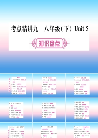 中考英语准点备考 第一部分 教材系统复习 考点精讲九 八下 Unit 5课件