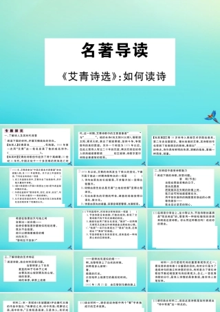 (黄冈专版)九年级语文上册 第一单元 名著导读(艾青诗选)作业课件 新人教版 课件