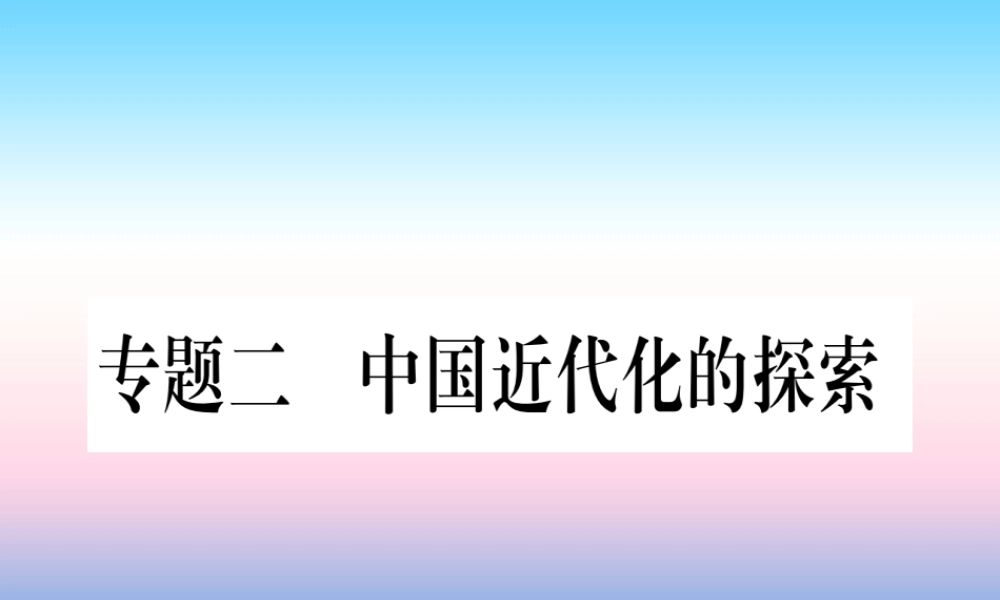 (甘肃专用)中考历史总复习 第二篇 知能综合提升 专题二 中国近代化的探索课件