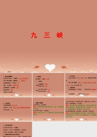 中考语文 第一篇 课内重点文言文梳理九 三 峡 讲解课件