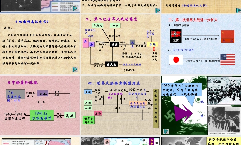 九年级历史下册 36(第二次世界大战的爆发)课件 人教新课标版 课件