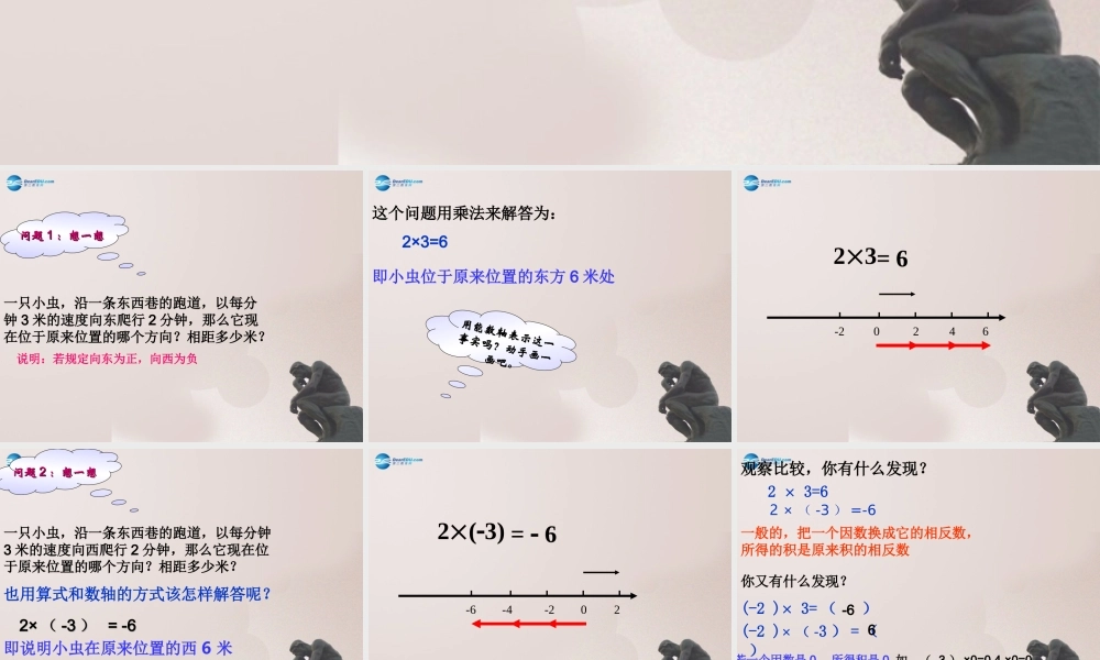 七年级数学上册29有理数的乘法（第1课时）课件（新版）华东师大版
