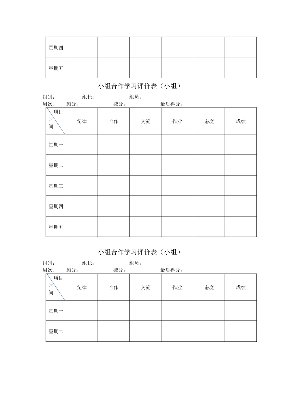 小组合作学习评价表（小组）_第3页