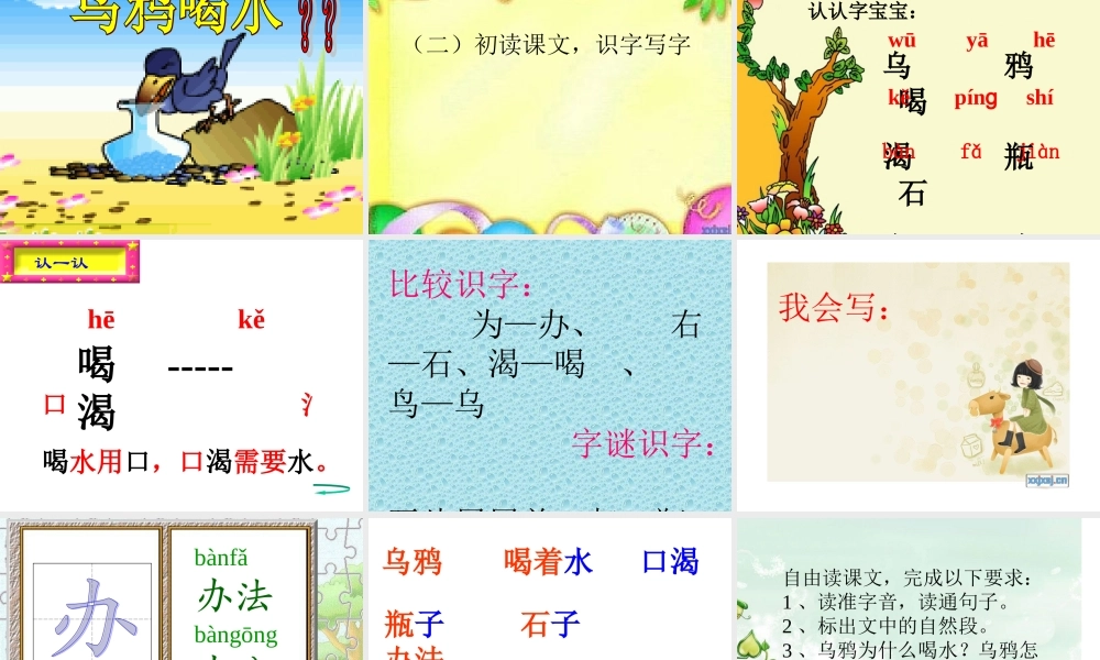 《乌鸦喝水》说课课件
