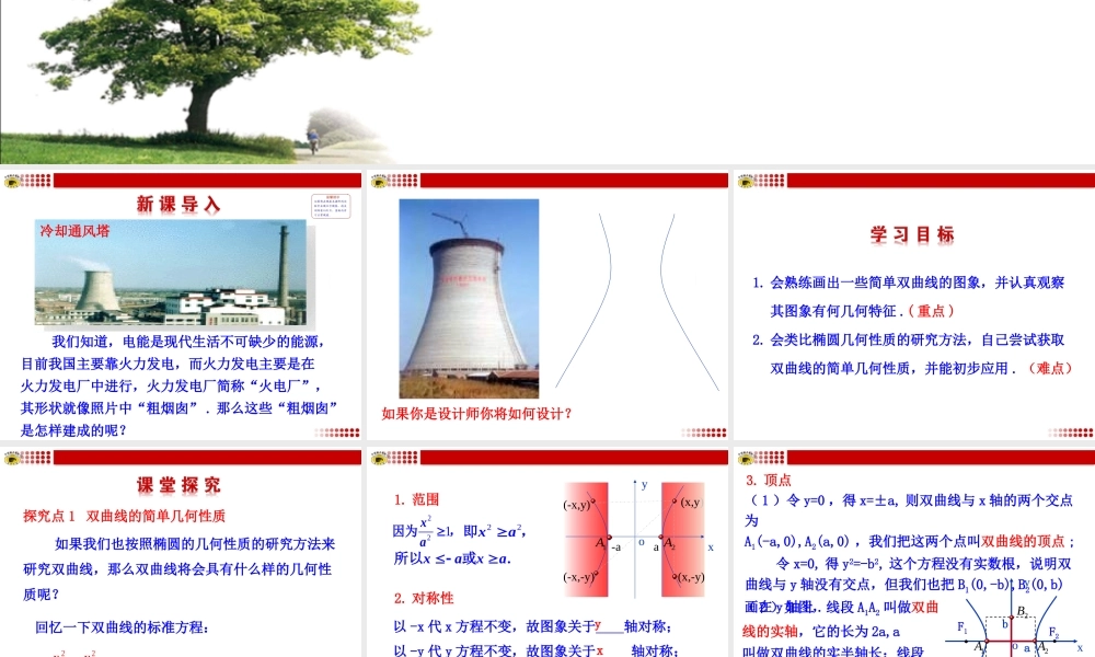 双曲线的简单几何性质第课时双曲线的简单几何性质